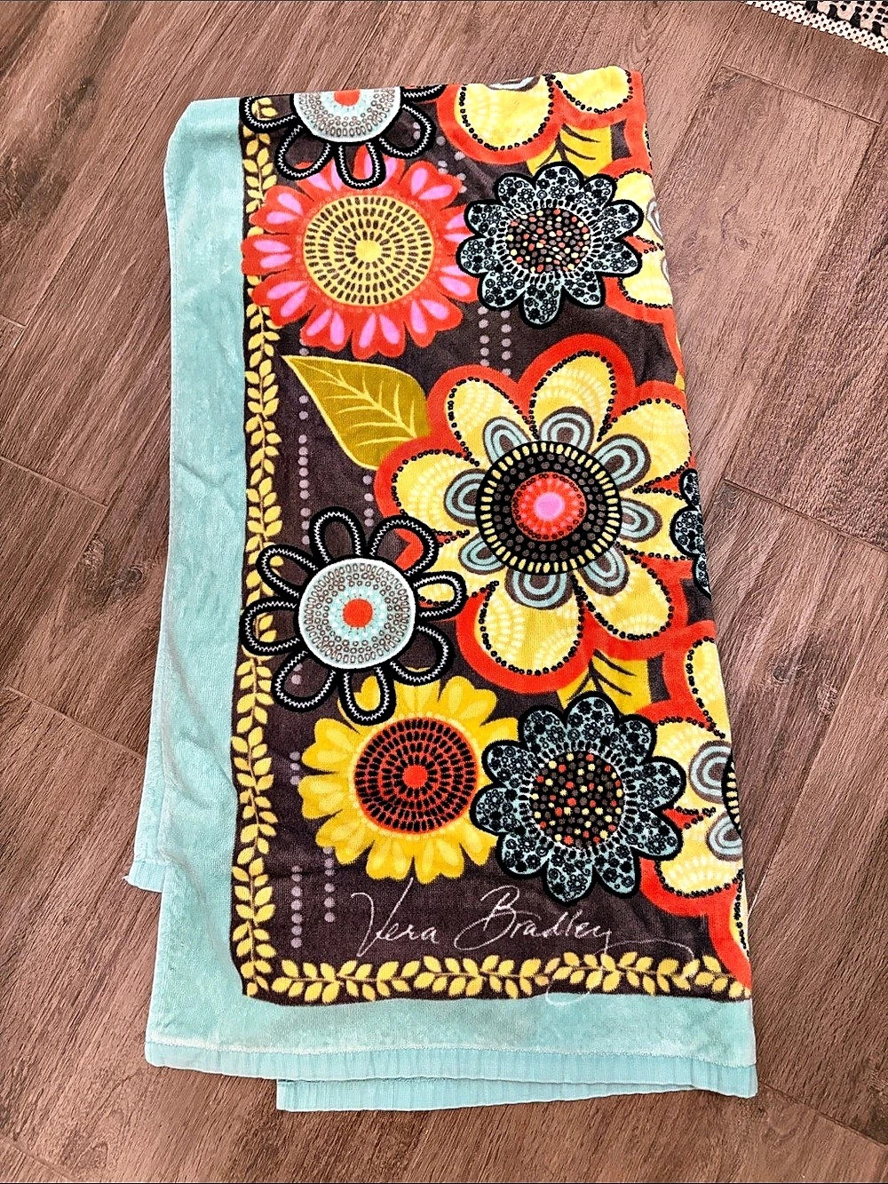 Vera Bradley Floral Cotton Beach Towel 32”x60”